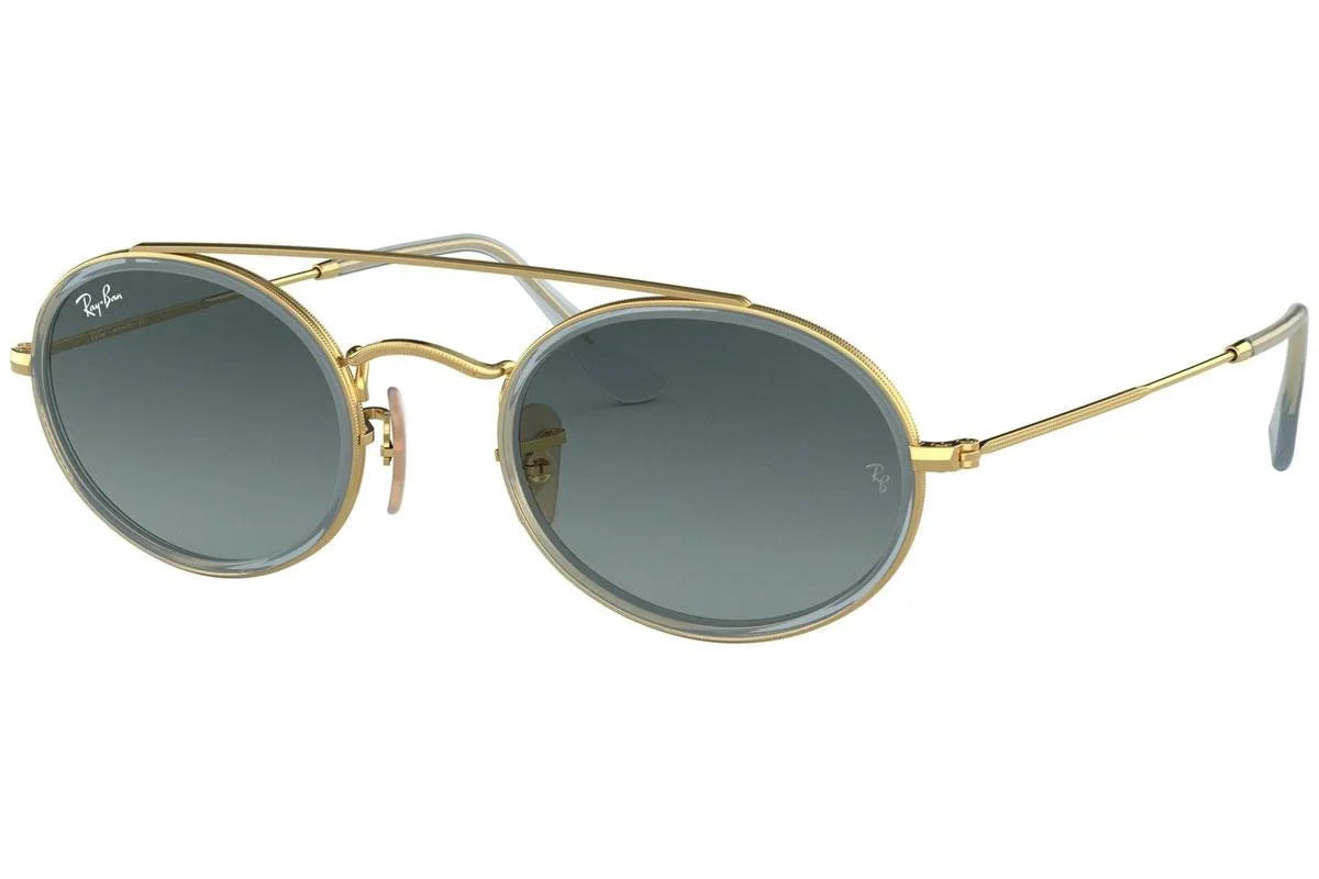 Ray-Ban Oval Double Bridge RB3847N 91233M 52mm – Gold Blue Gradient