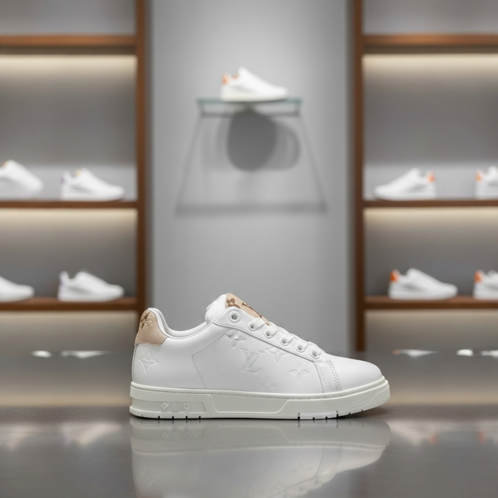 Sneakers Model LV White Beige