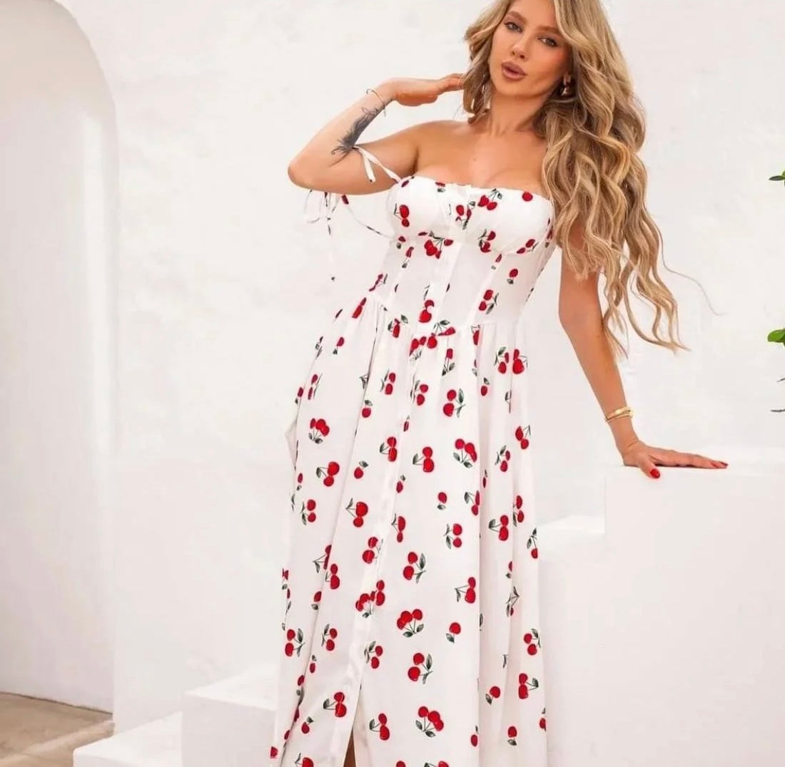 Rochie Damă Model Cherry Blossom – Alb